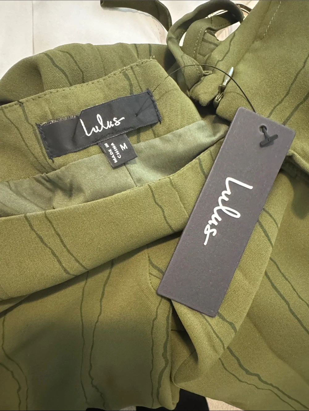 Lulus Kotryna Green Striped O-ring Belted Wide-leg Pants - Size M